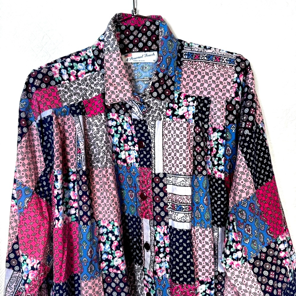 A Personal Touch Vintage Patchwork Button Up 1x - image 3
